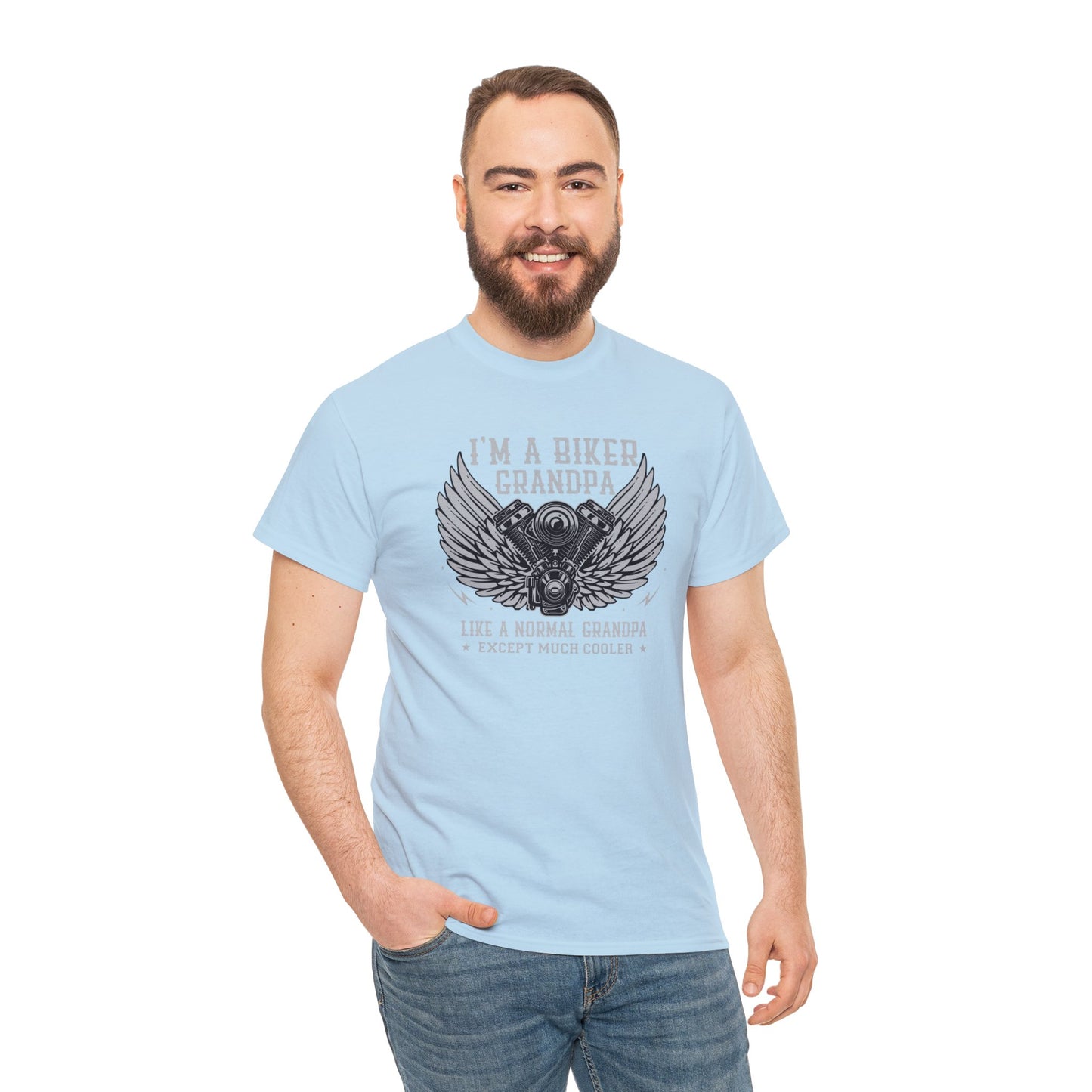 Im a Biker Grandpa LIke a Normal Grandpa Except Much Cooler  Unisex Heavy Cotton Tee