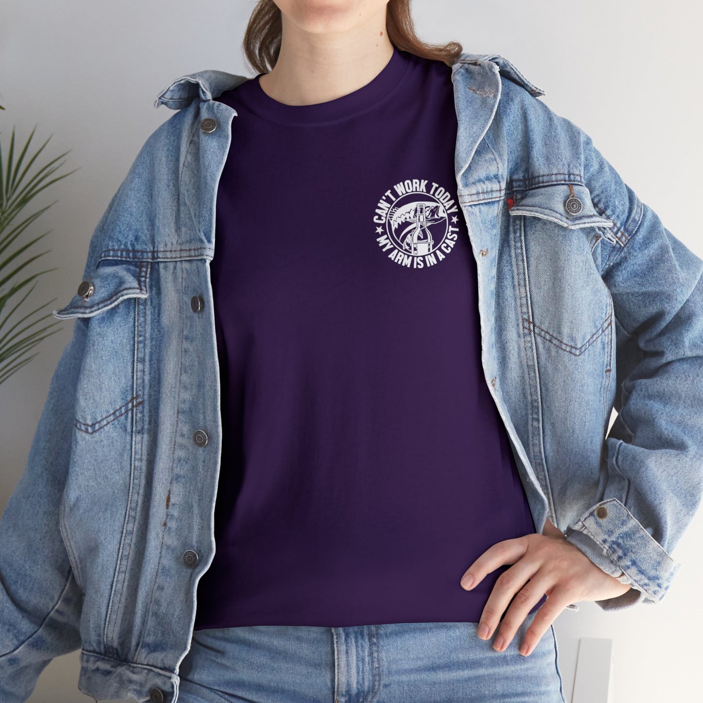 Cant Work Today My Arm Is In A Cast Unisex Heavy Cotton Tee