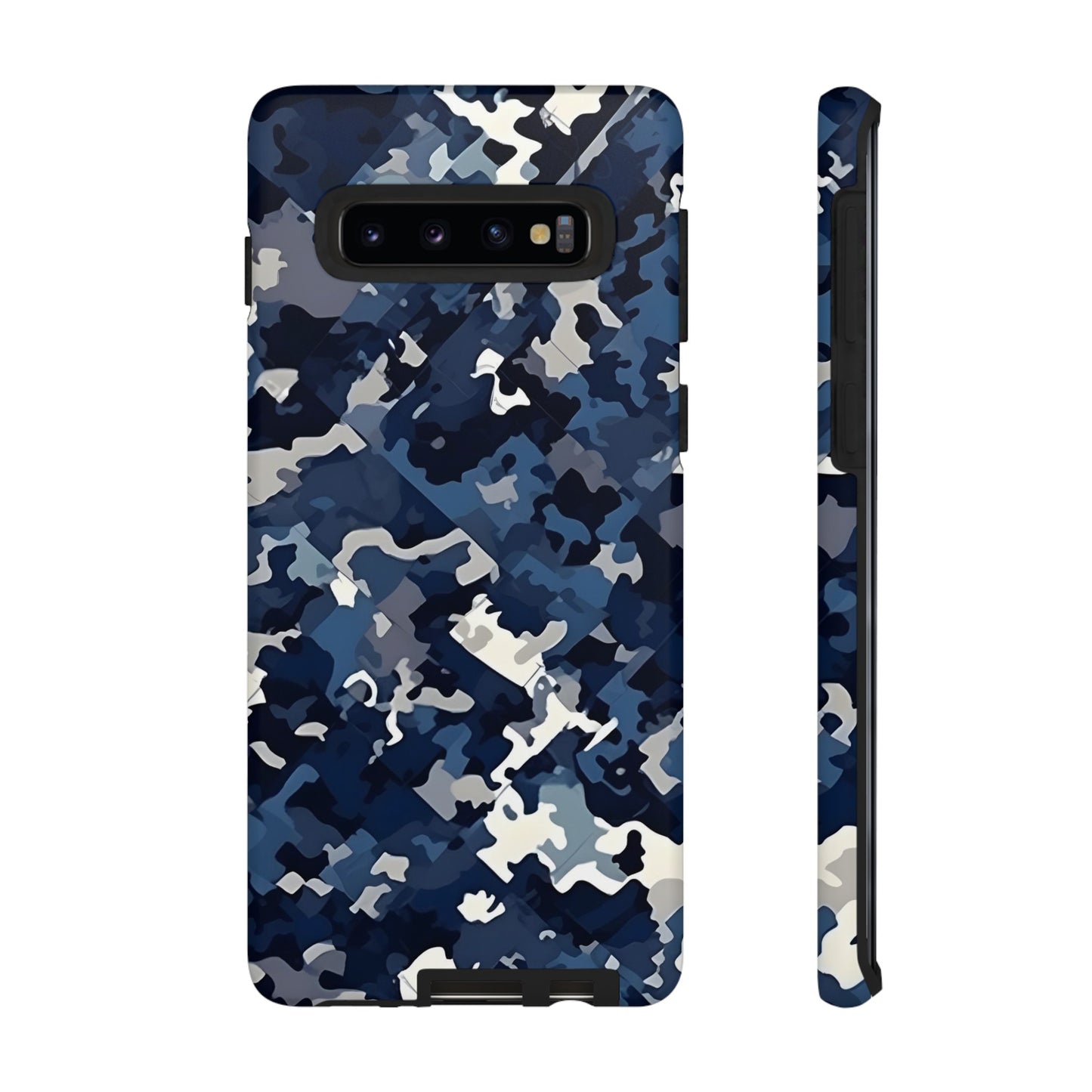 Blue Camo Inspired Tough Phone Cases
