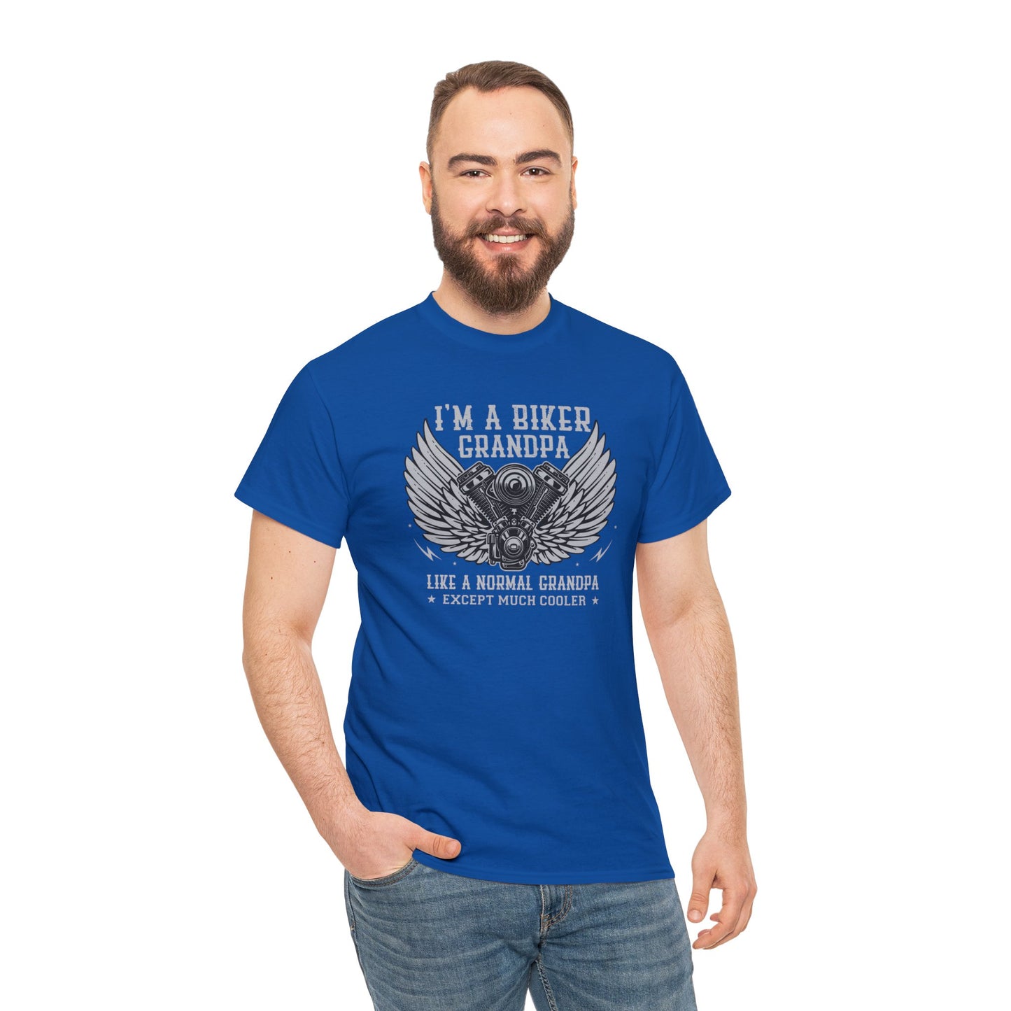 Im a Biker Grandpa LIke a Normal Grandpa Except Much Cooler  Unisex Heavy Cotton Tee