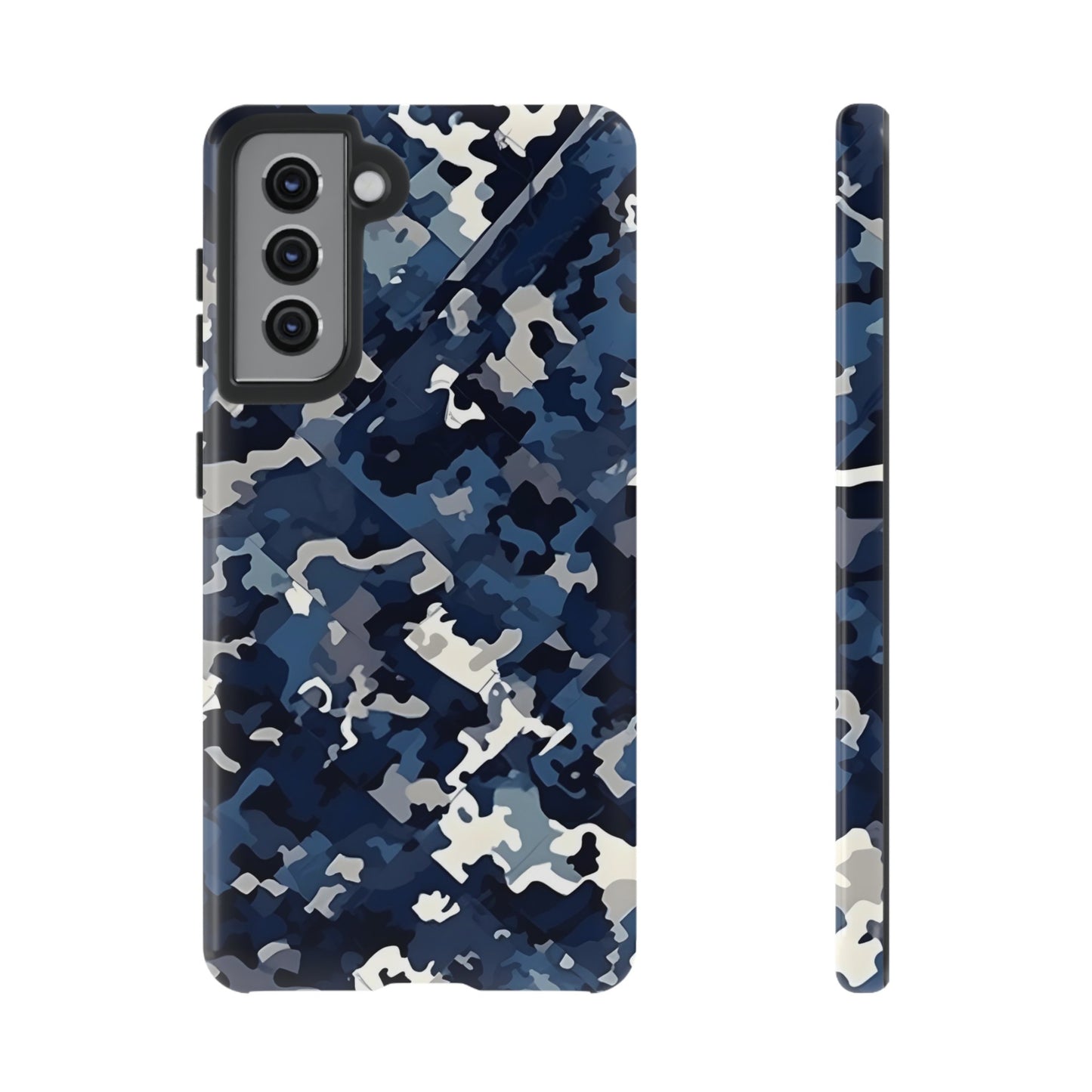 Blue Camo Inspired Tough Phone Cases
