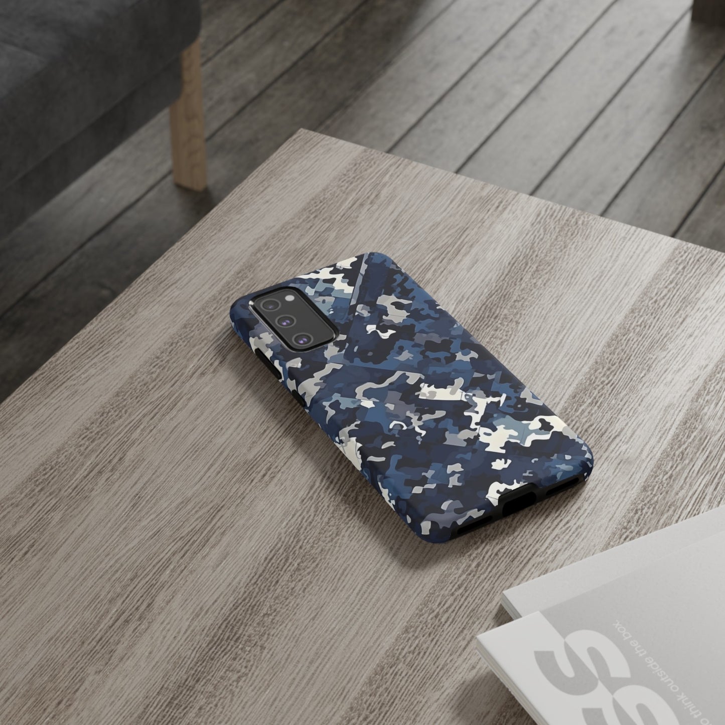 Blue Camo Inspired Tough Phone Cases