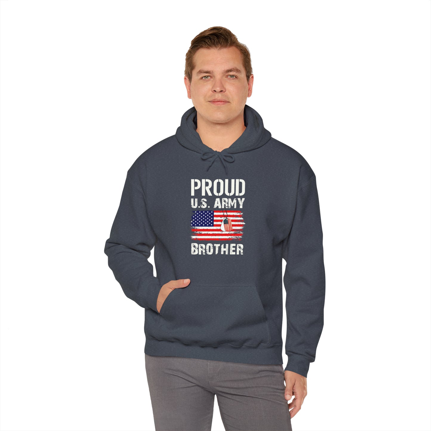 Proud US Army Brother Unisex Heavy Blend™ Hooded Sweatshirt