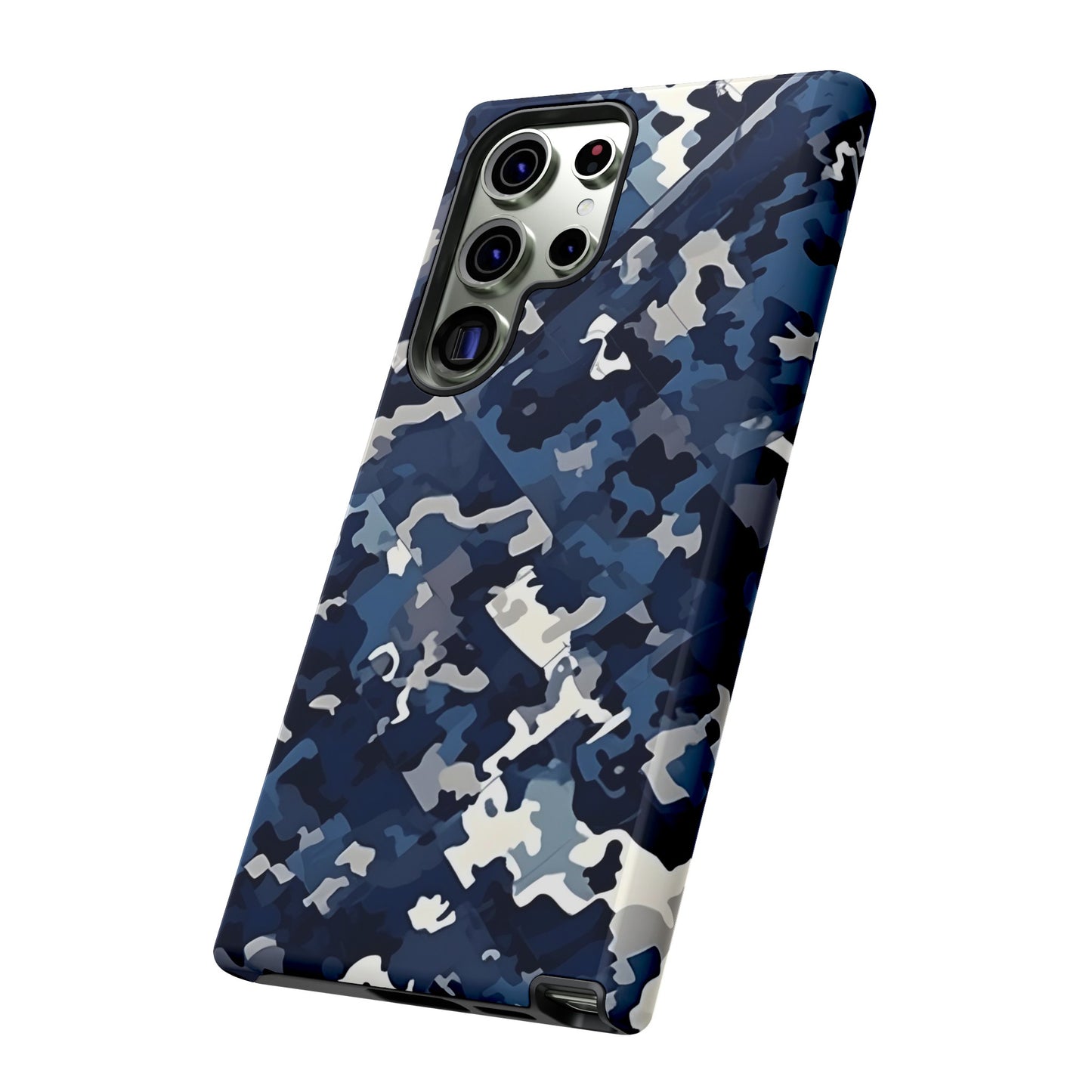 Blue Camo Inspired Tough Phone Cases