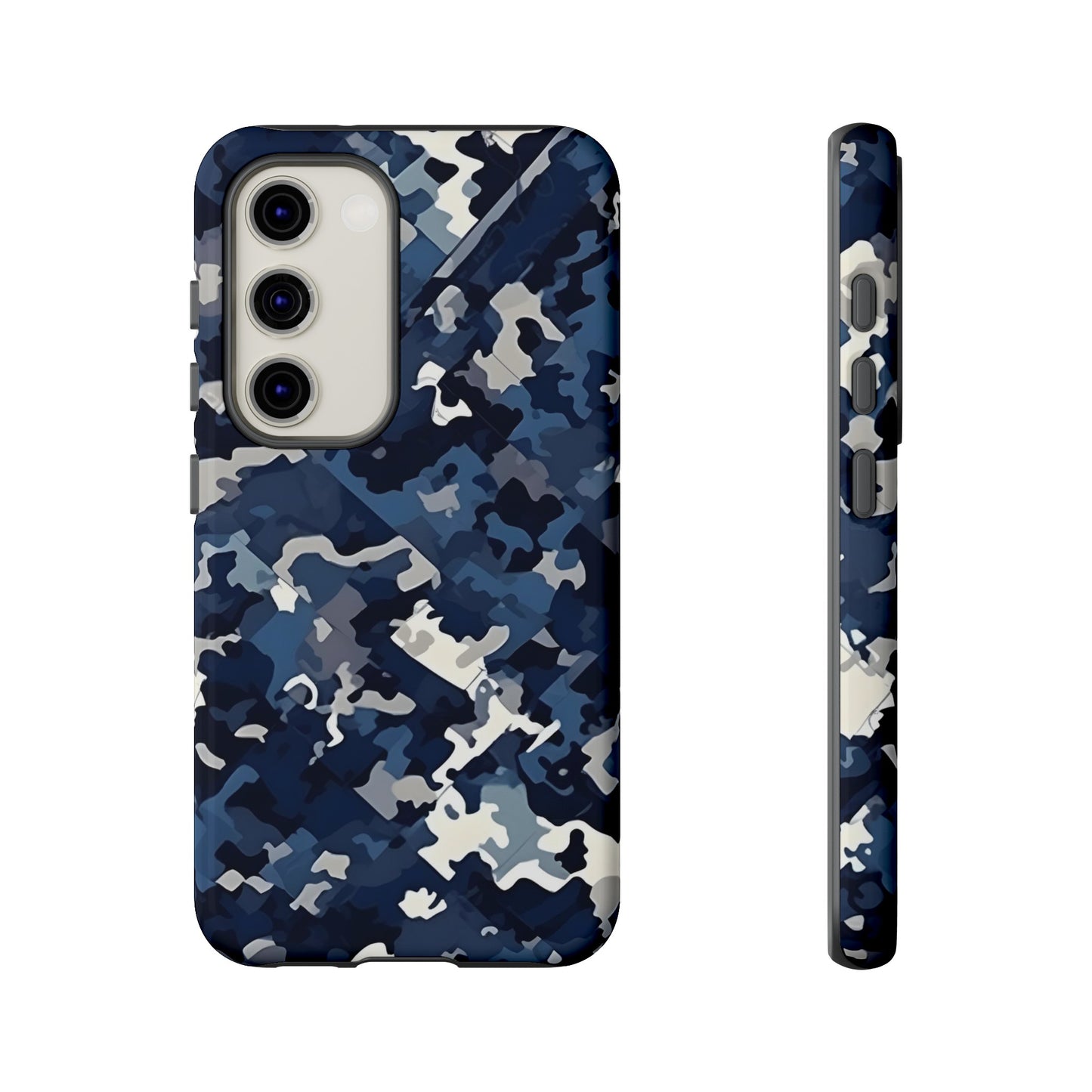Blue Camo Inspired Tough Phone Cases