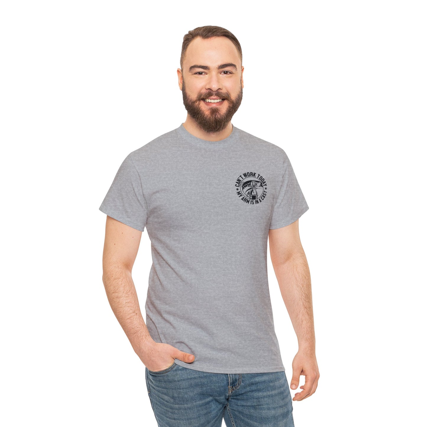 Cant Work Today My Arm Is In A Cast Unisex Heavy Cotton Tee