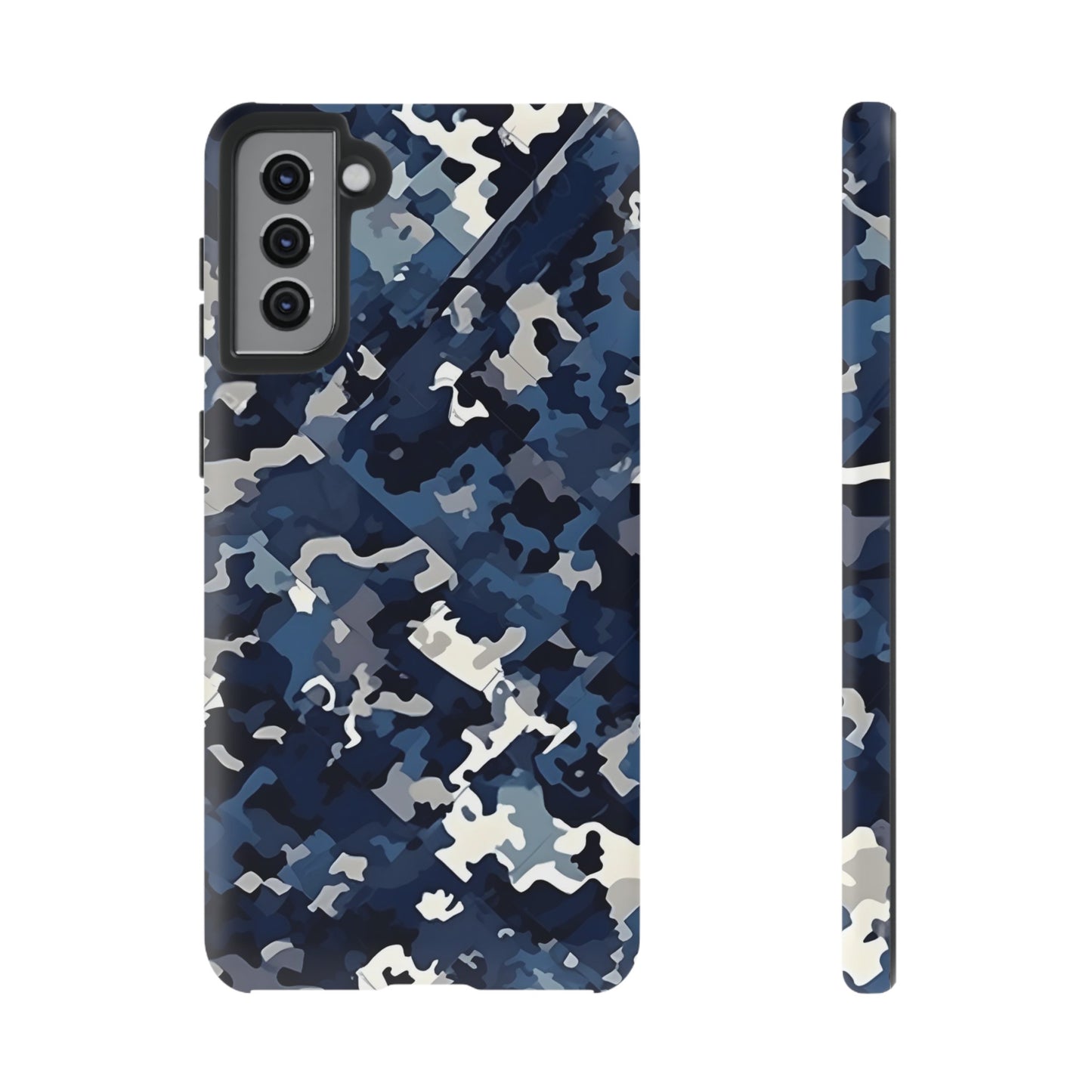 Blue Camo Inspired Tough Phone Cases