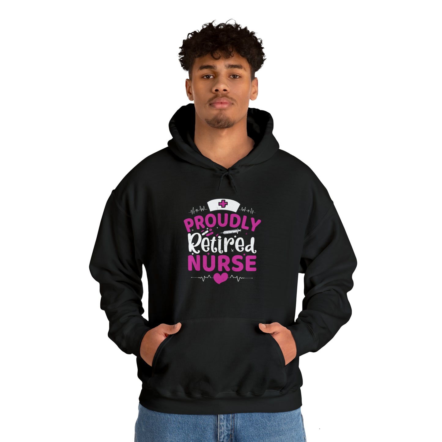 Proudly Retired Nurse Unisex Heavy Blend™ Hooded Sweatshirt
