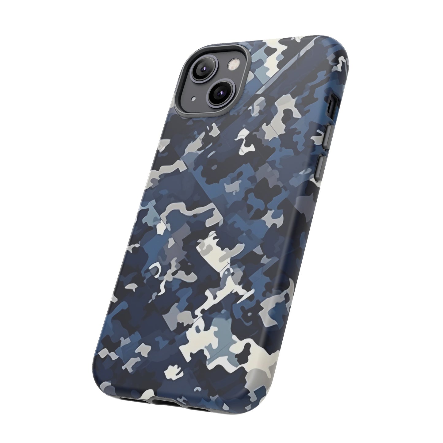 Blue Camo Inspired Tough Phone Cases