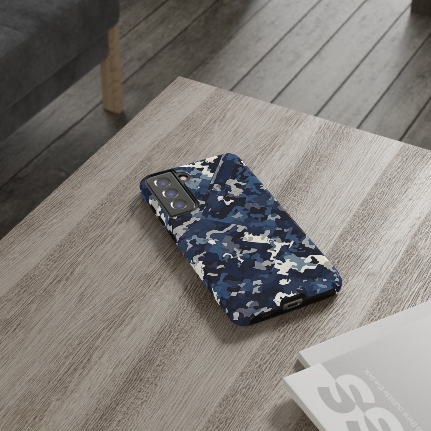 Blue Camo Inspired Tough Phone Cases