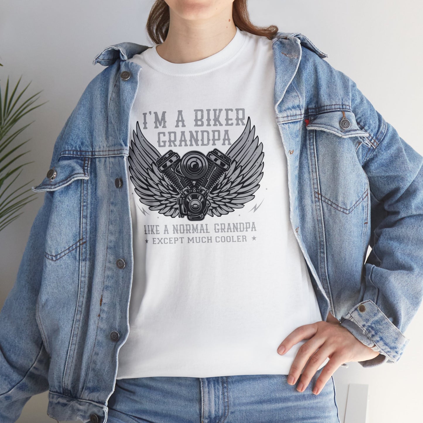 Im a Biker Grandpa LIke a Normal Grandpa Except Much Cooler  Unisex Heavy Cotton Tee