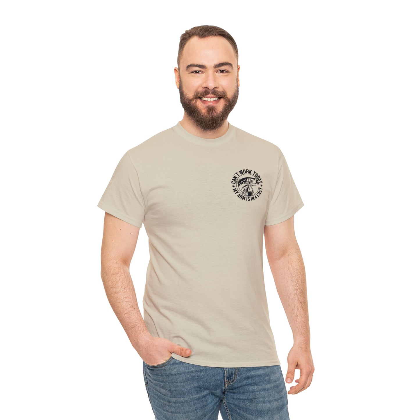 Cant Work Today My Arm Is In A Cast Unisex Heavy Cotton Tee