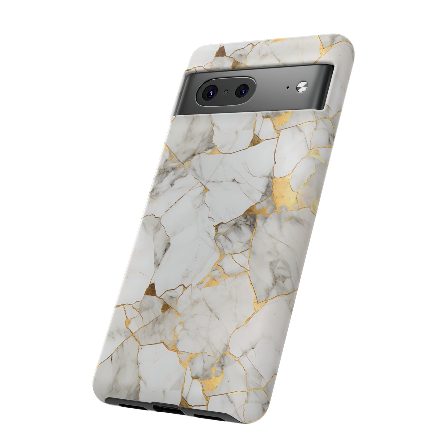 Gold & White Marble Tough Phone Cases