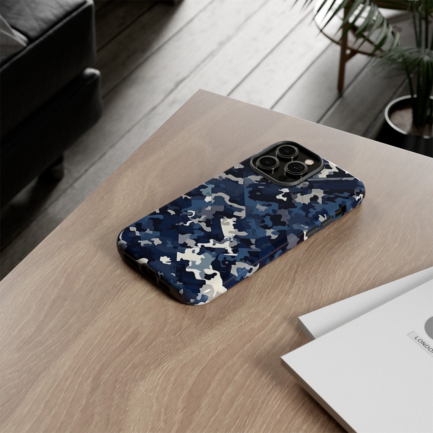 Blue Camo Inspired Tough Phone Cases