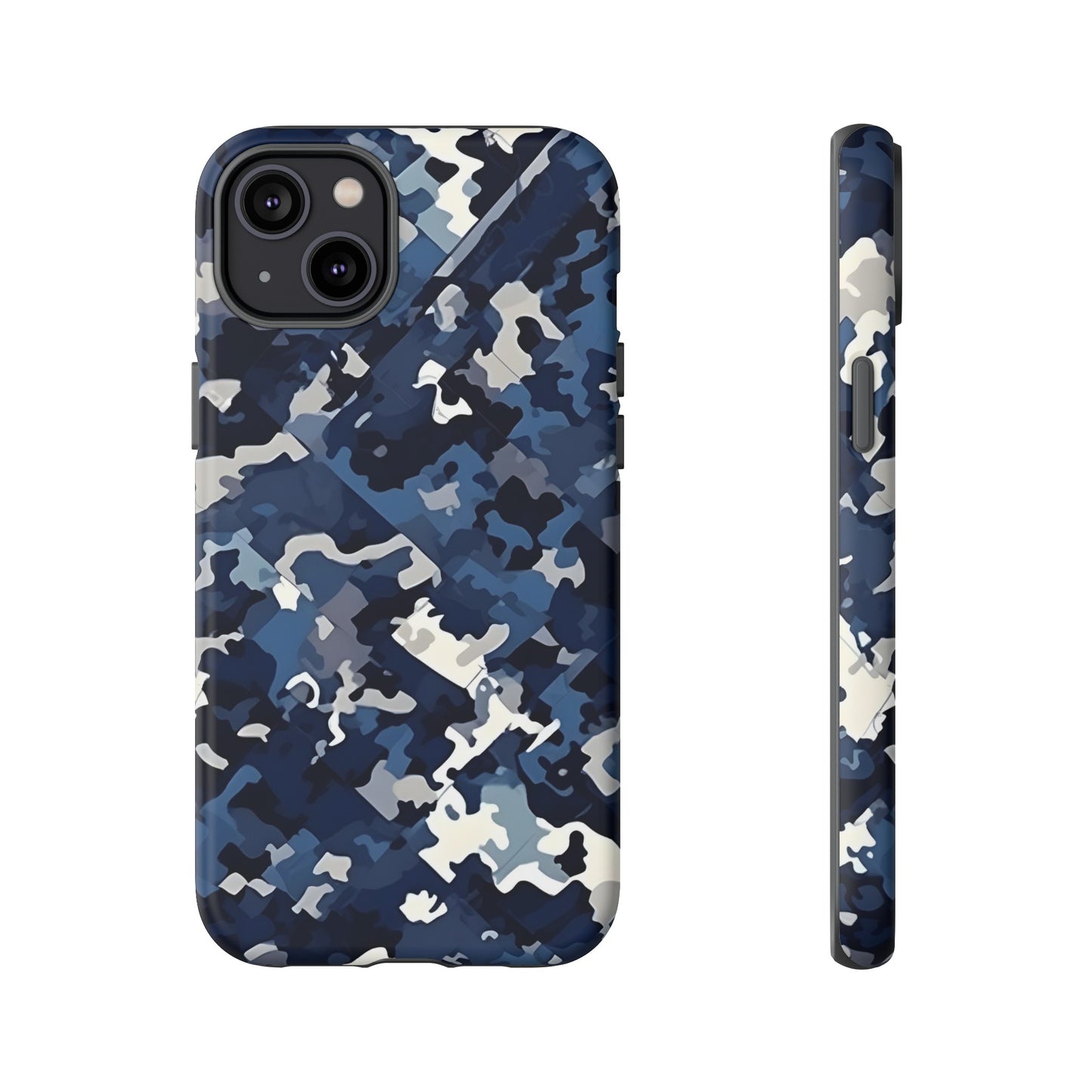 Blue Camo Inspired Tough Phone Cases