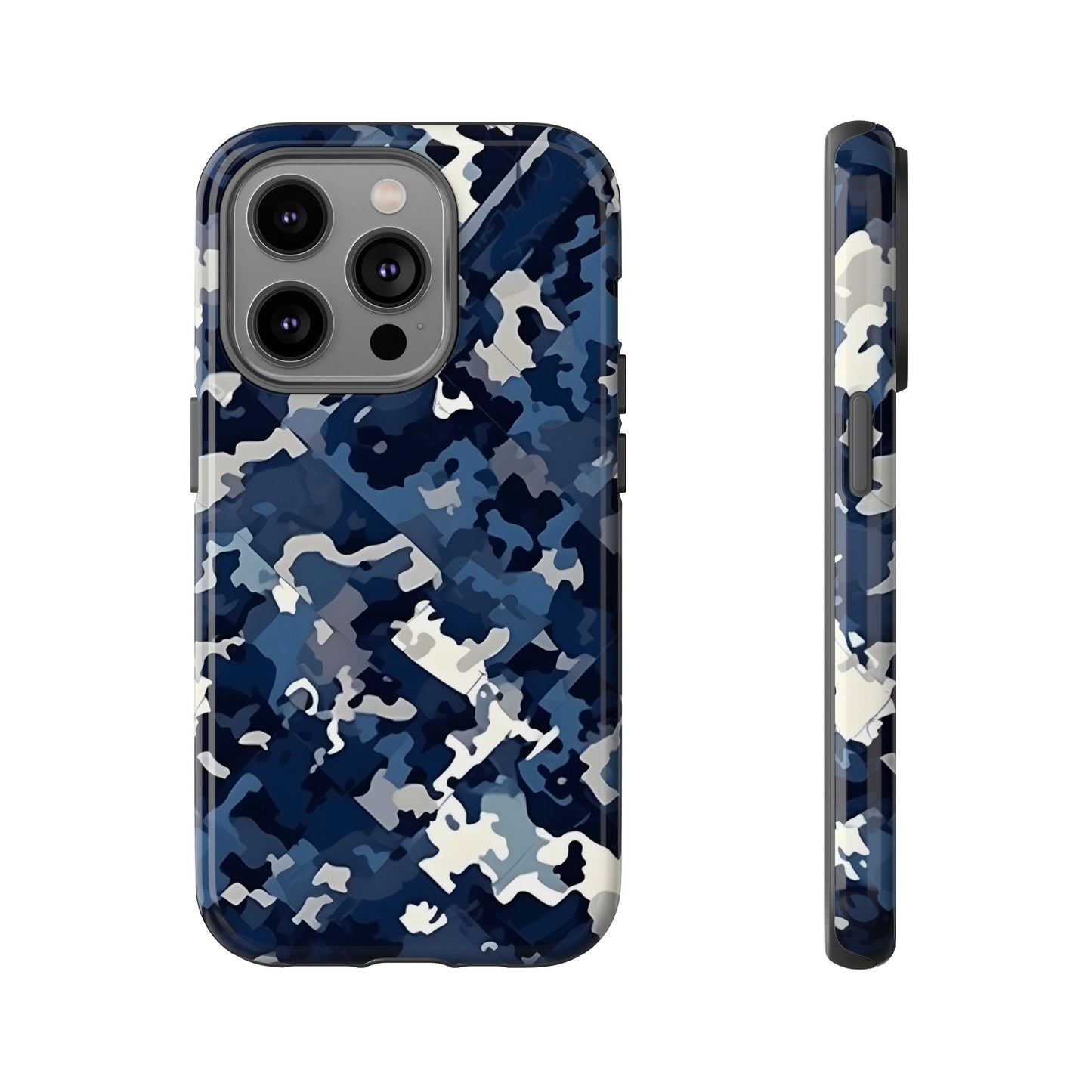 Blue Camo Inspired Tough Phone Cases