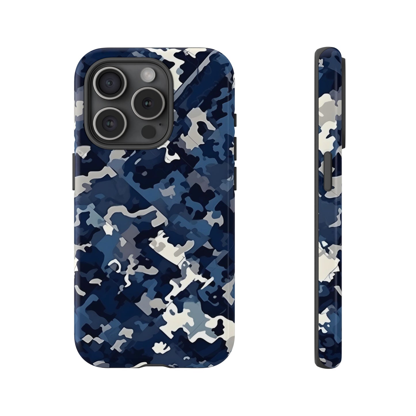 Blue Camo Inspired Tough Phone Cases