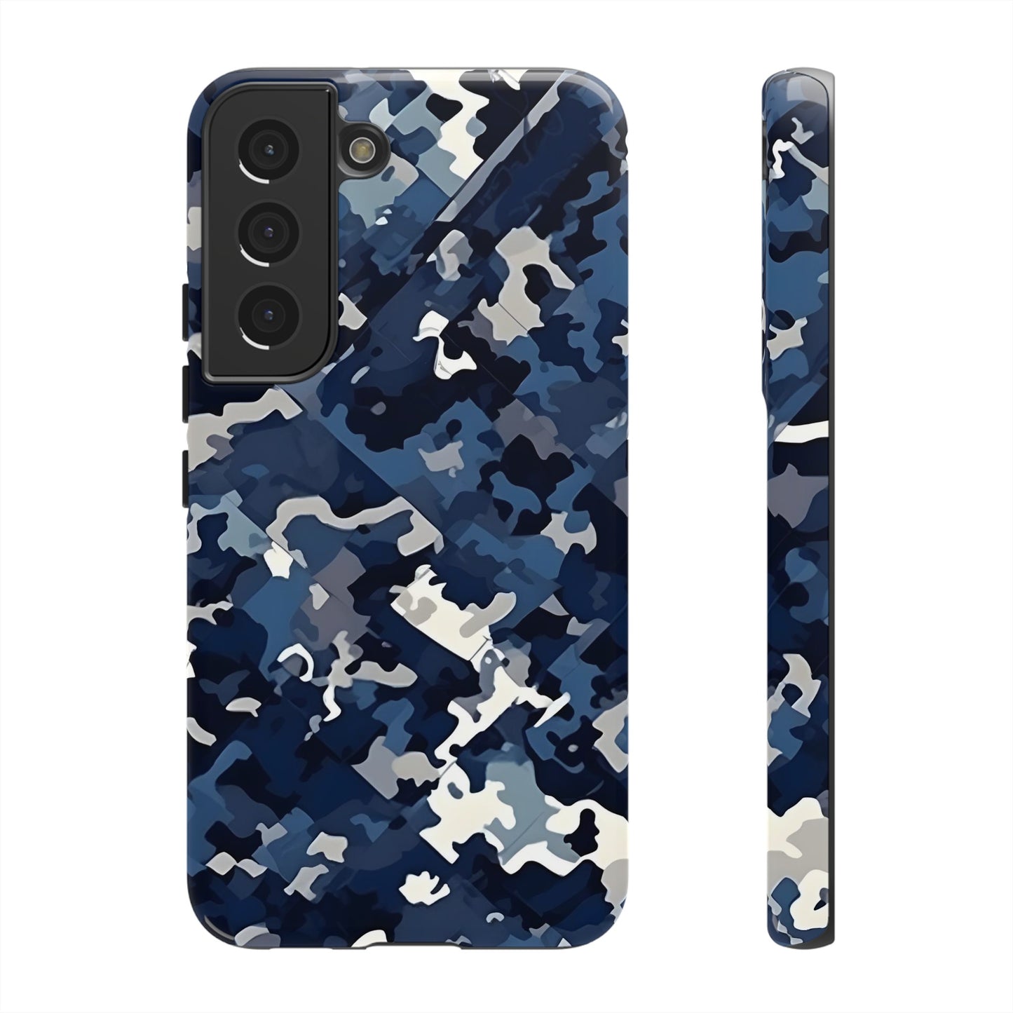 Blue Camo Inspired Tough Phone Cases