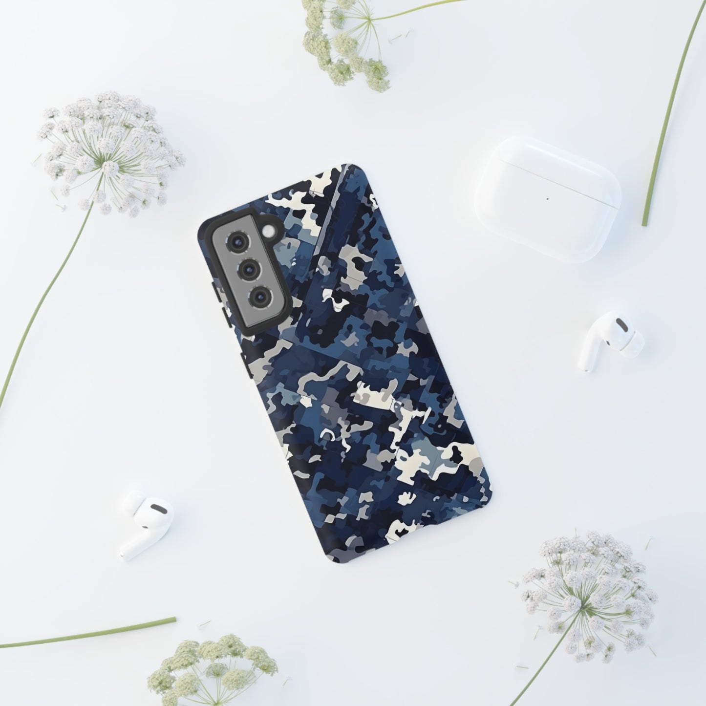 Blue Camo Inspired Tough Phone Cases