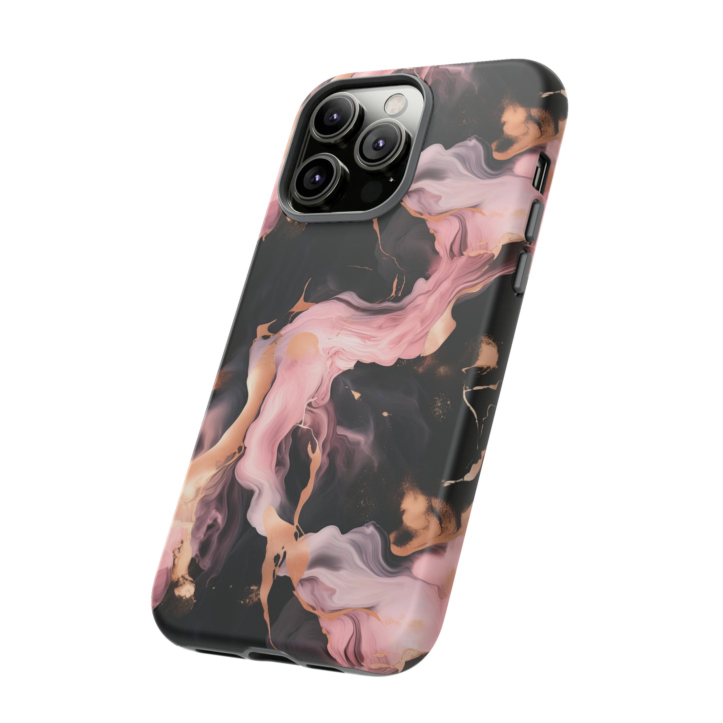 Black & Pink Marble  Tough Phone Cases
