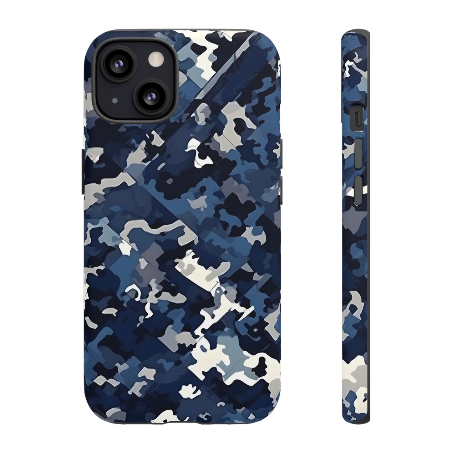 Blue Camo Inspired Tough Phone Cases