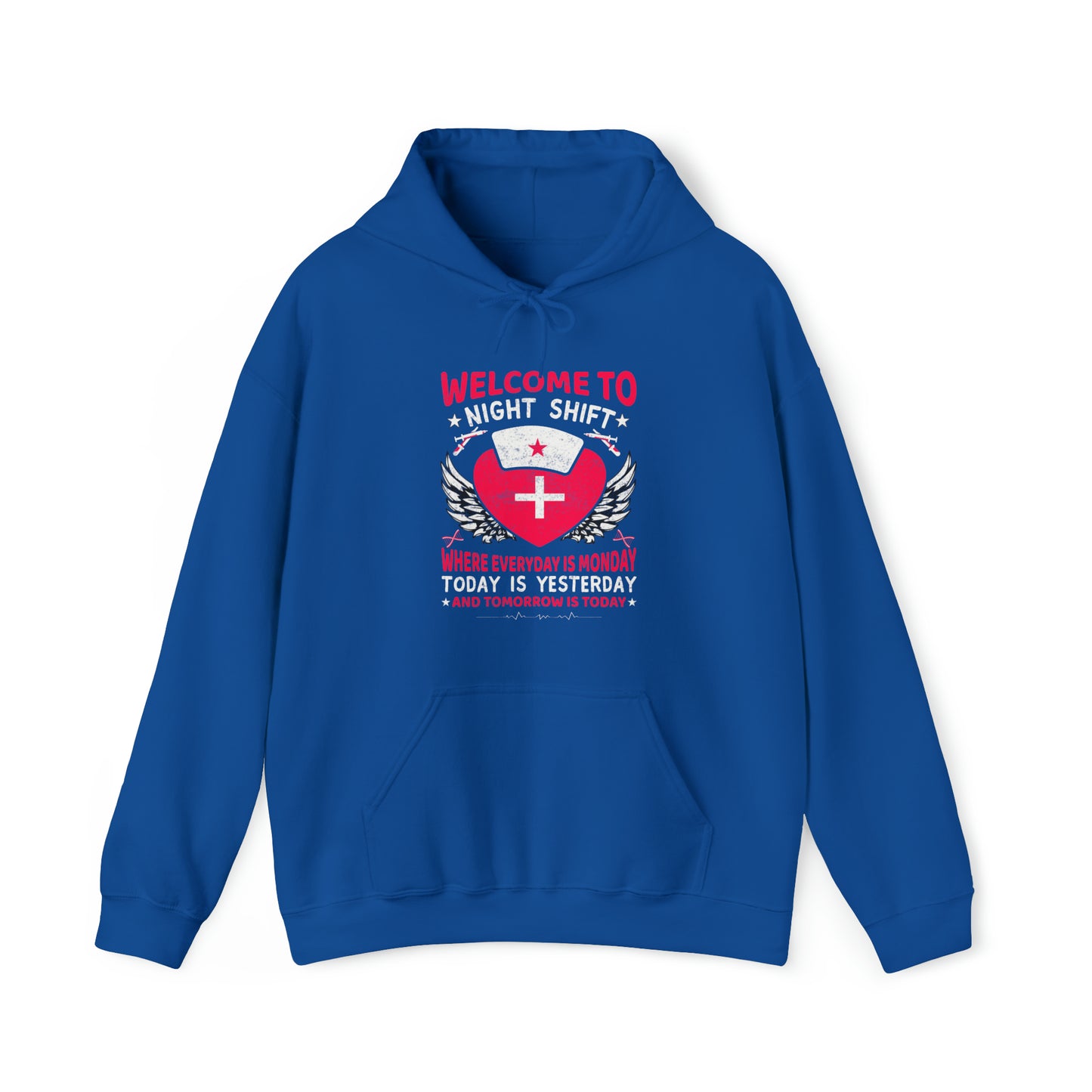 Welcome to the Nightshift Nurse Unisex Heavy Blend™ Hooded Sweatshirt