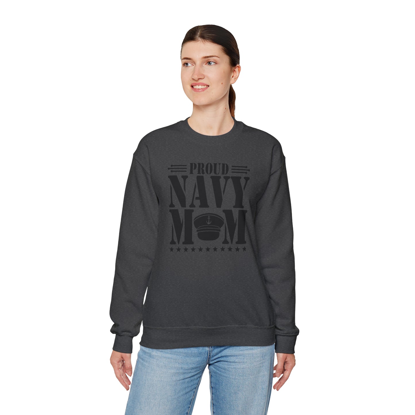 Proud Navy MOM Unisex Heavy Blend™ Crewneck Sweatshirt