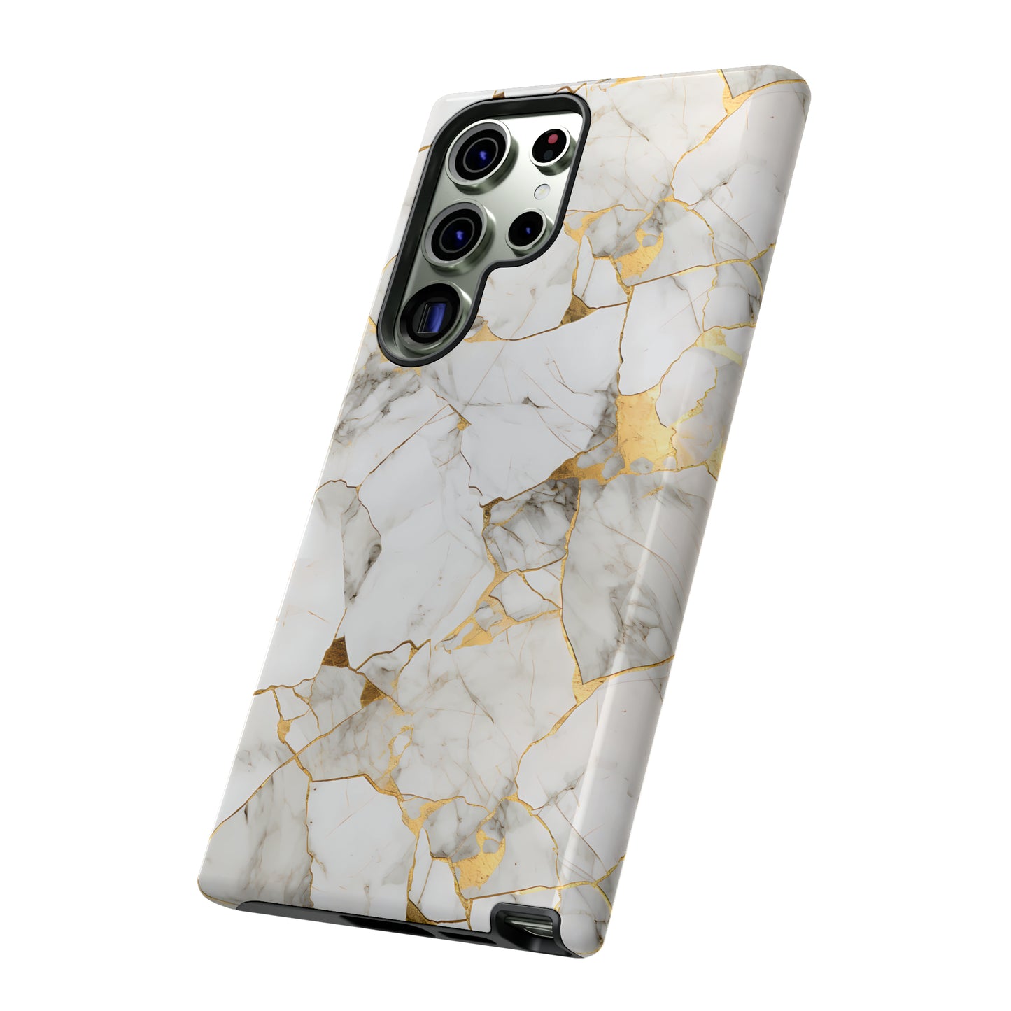 Gold & White Marble Tough Phone Cases