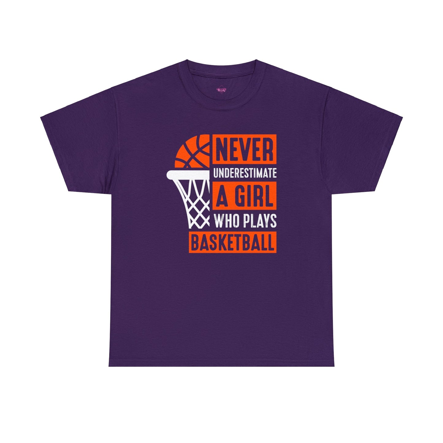 Never Underestimate a Girl Who Plays Basketball Unisex Heavy Cotton Tee