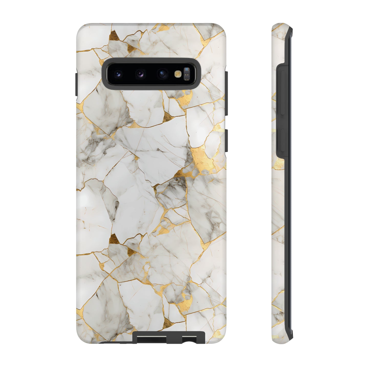 Gold & White Marble Tough Phone Cases