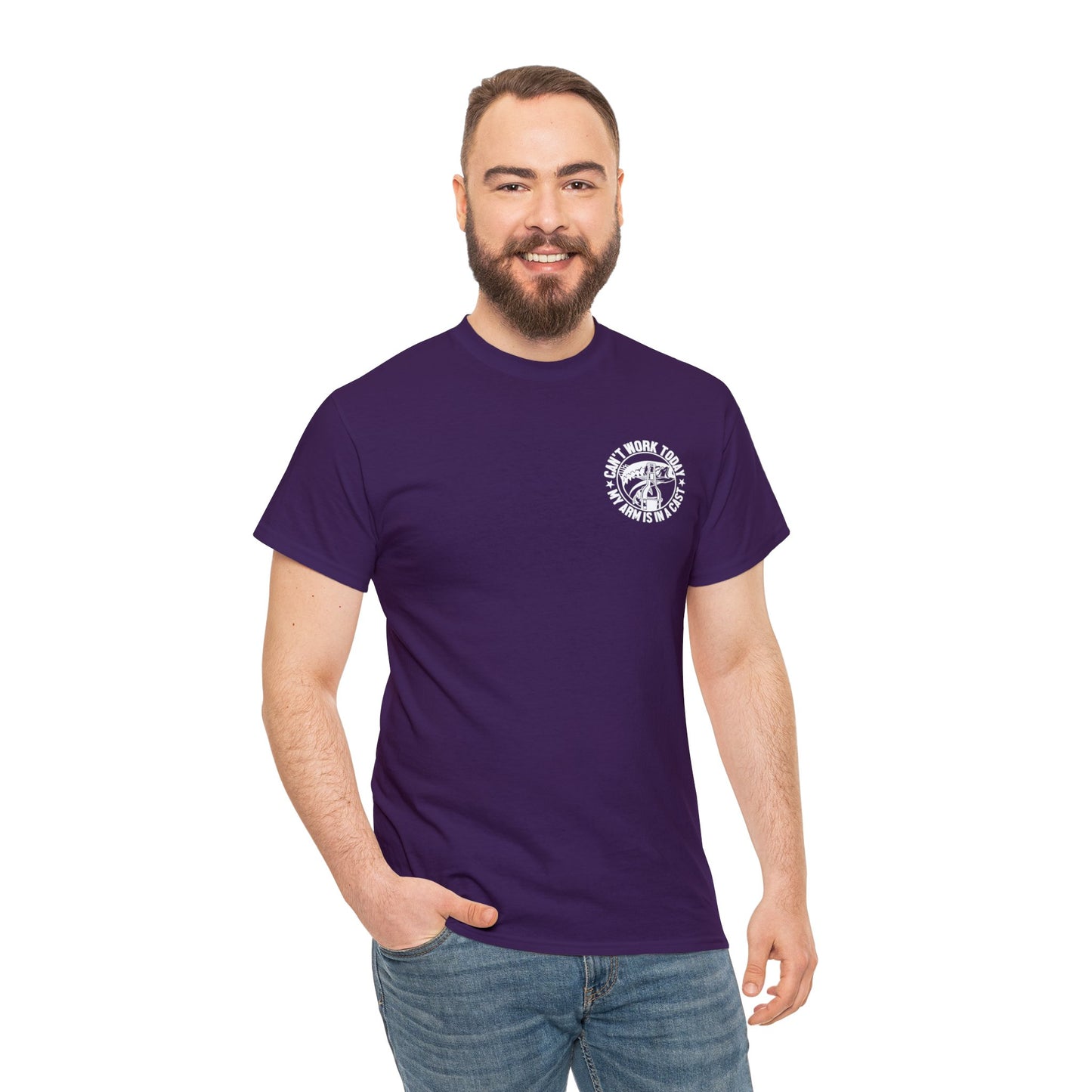 Cant Work Today My Arm Is In A Cast Unisex Heavy Cotton Tee