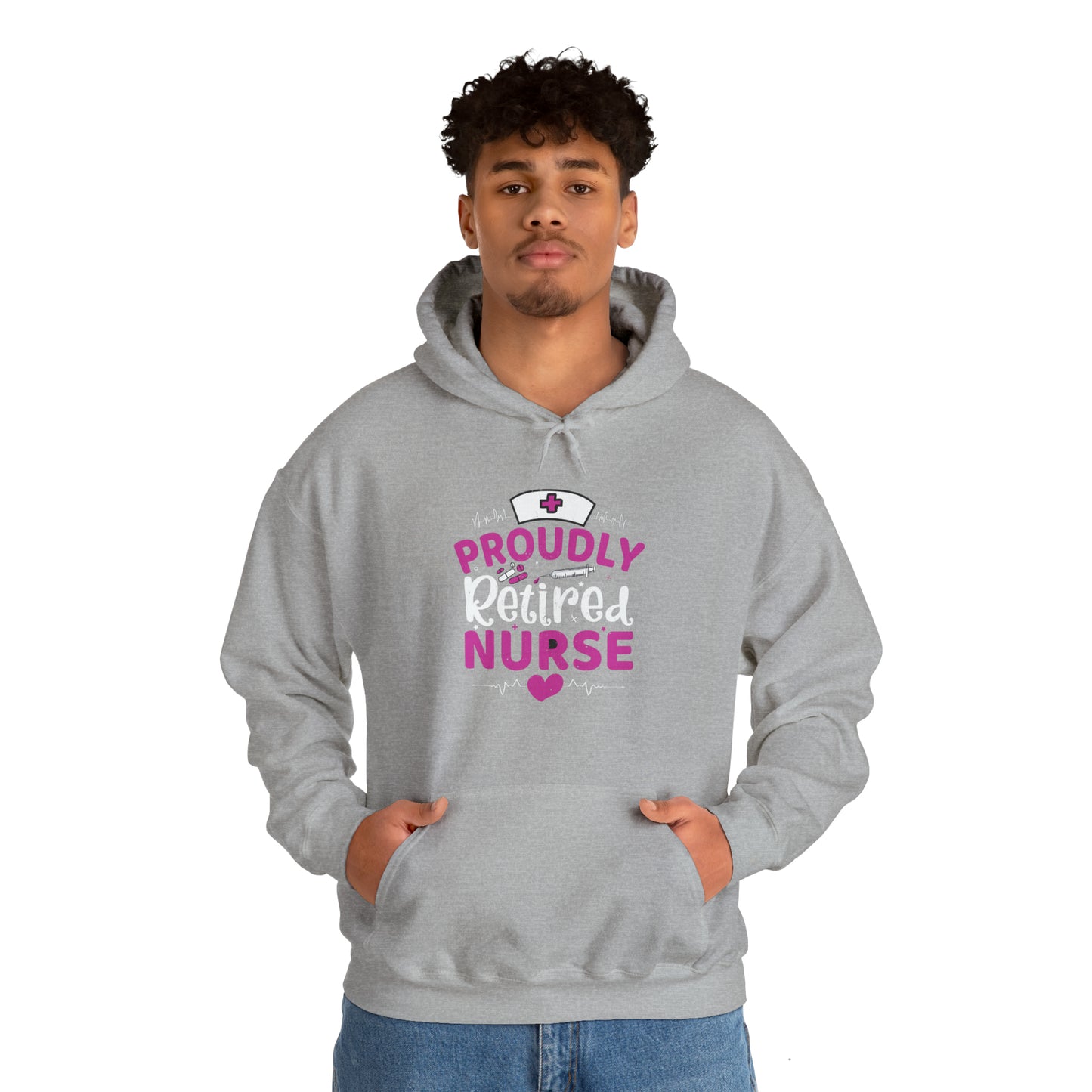 Proudly Retired Nurse Unisex Heavy Blend™ Hooded Sweatshirt