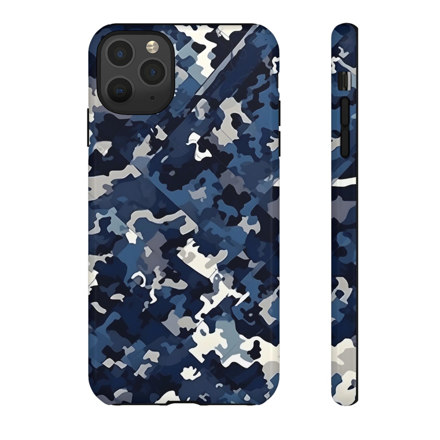 Blue Camo Inspired Tough Phone Cases