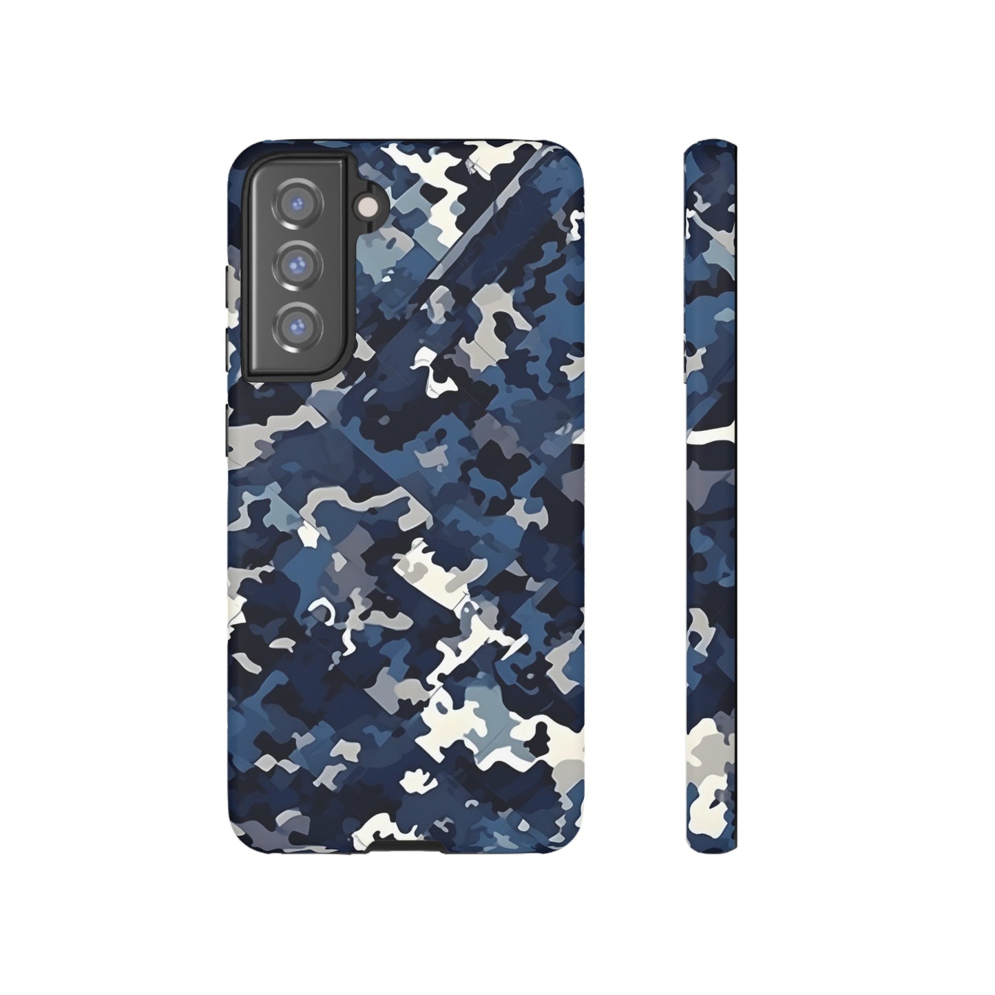 Blue Camo Inspired Tough Phone Cases