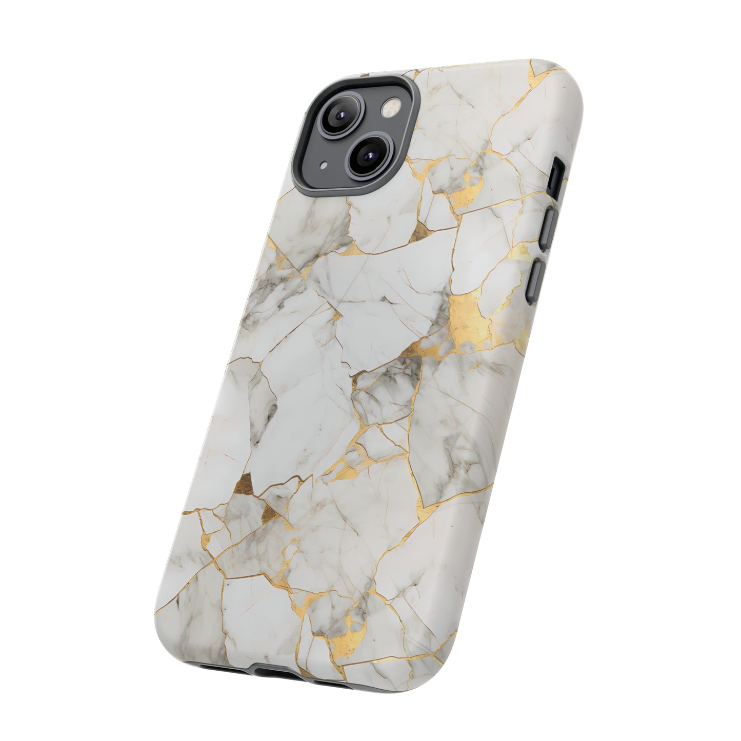 Gold & White Marble Tough Phone Cases