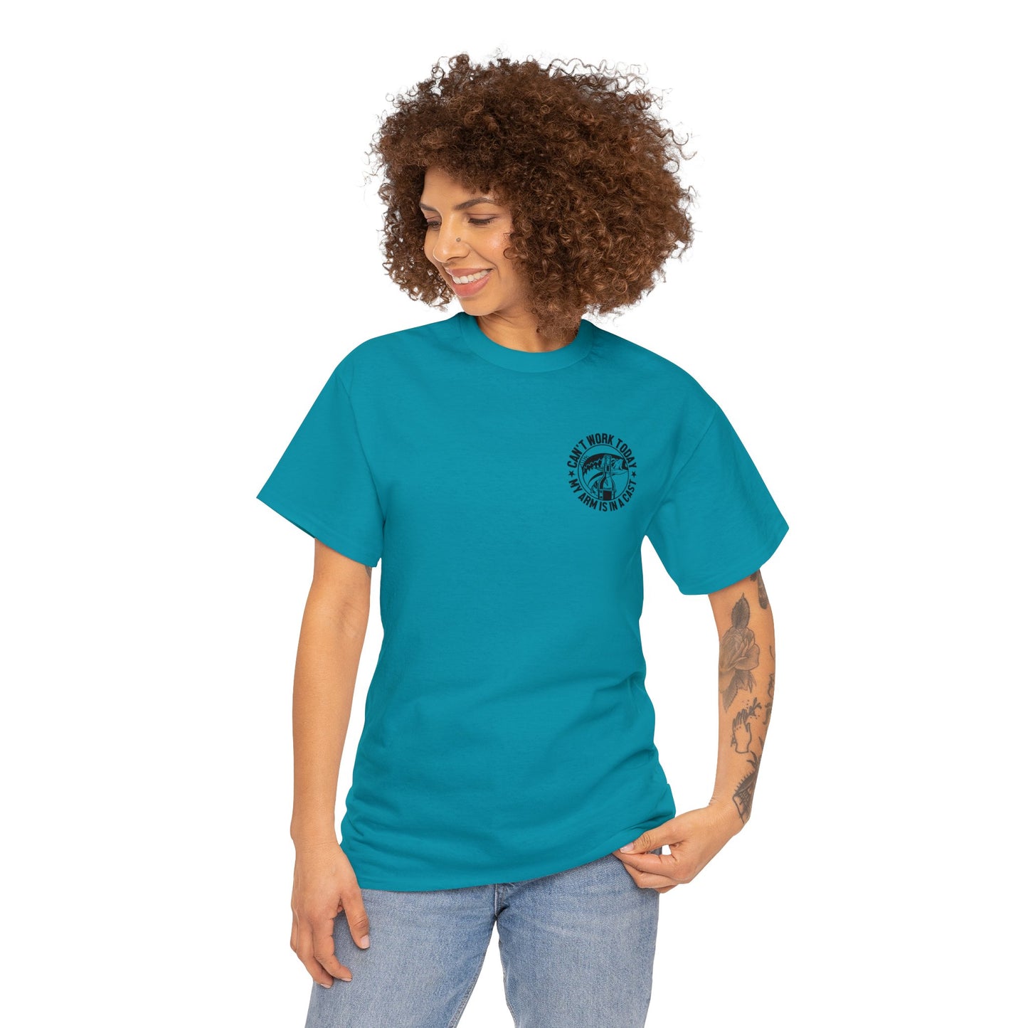 Cant Work Today My Arm Is In A Cast Unisex Heavy Cotton Tee