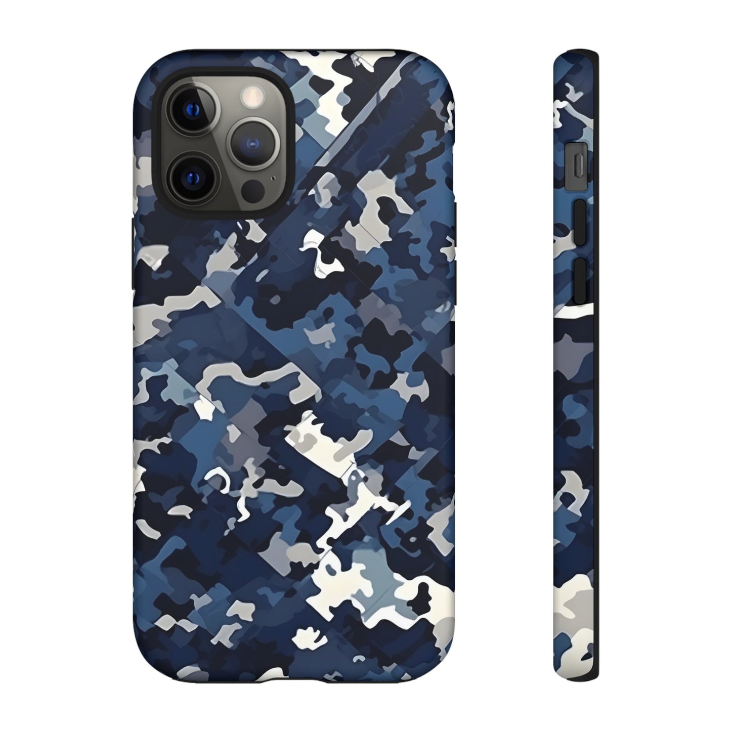 Blue Camo Inspired Tough Phone Cases