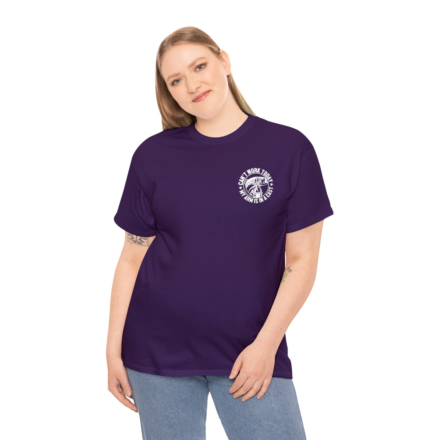 Cant Work Today My Arm Is In A Cast Unisex Heavy Cotton Tee