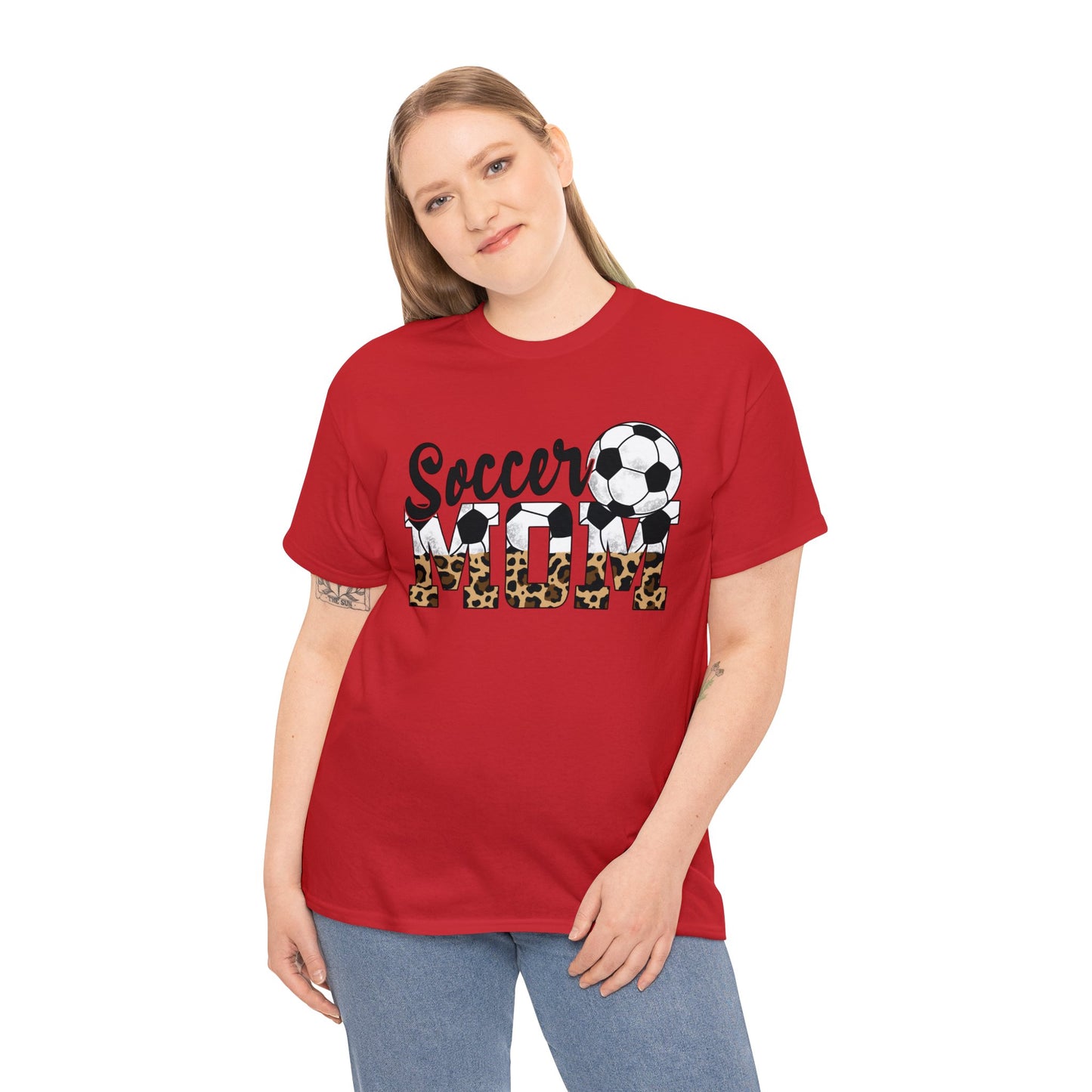 Soccer MOM Leopard print Unisex Heavy Cotton Tee
