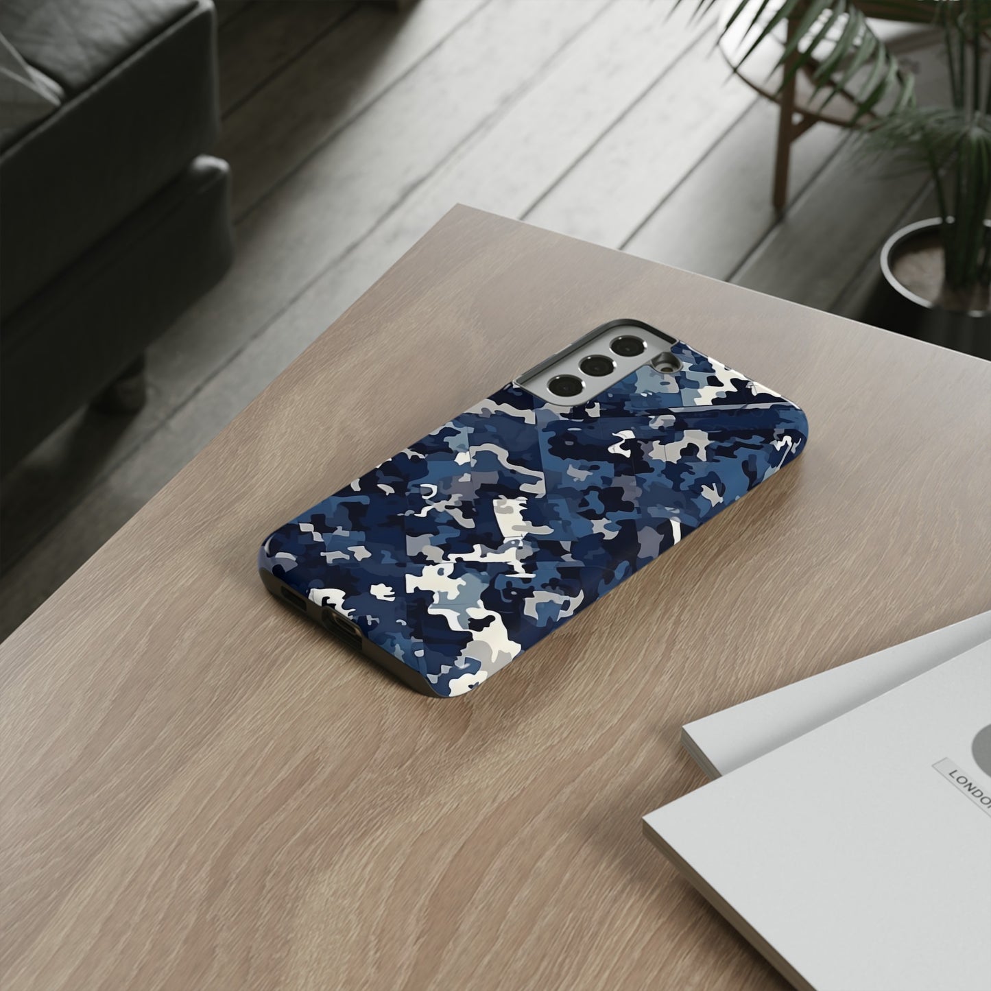 Blue Camo Inspired Tough Phone Cases