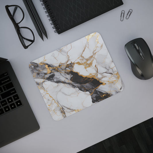 Black & Gold Marble Desk Mouse Pad