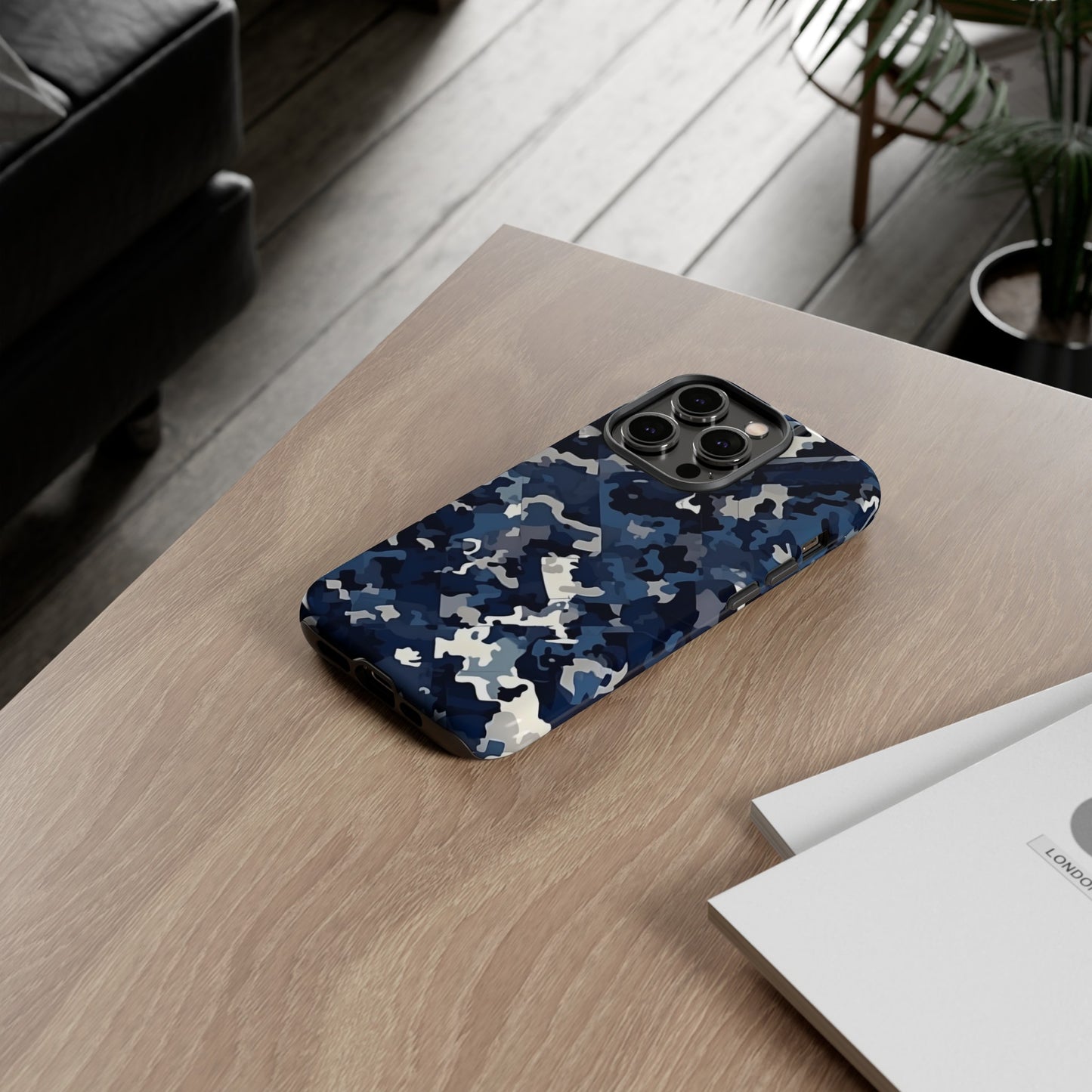 Blue Camo Inspired Tough Phone Cases