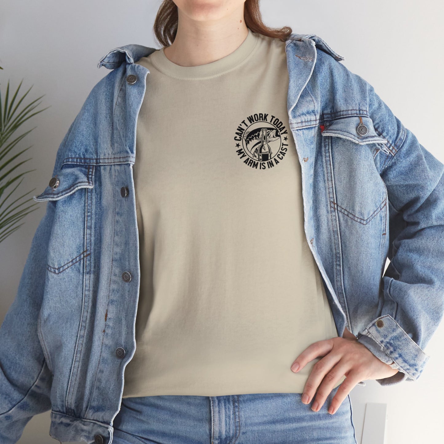 Cant Work Today My Arm Is In A Cast Unisex Heavy Cotton Tee