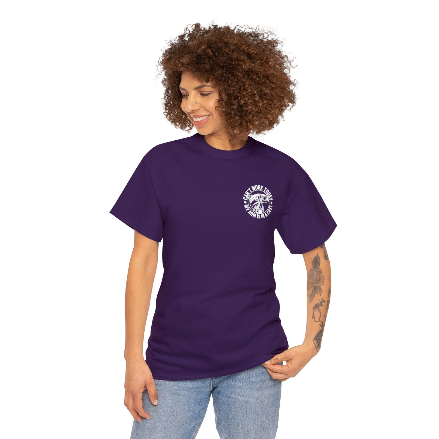 Cant Work Today My Arm Is In A Cast Unisex Heavy Cotton Tee