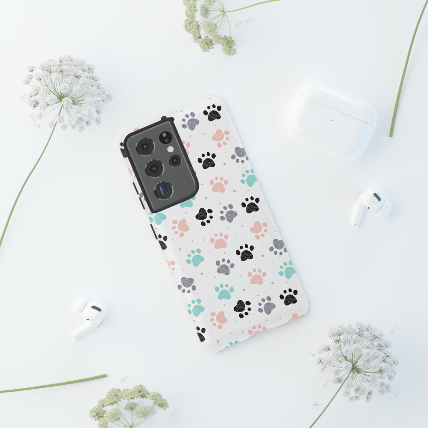 Pretty Pastel Paw Prints Tough Phone Cases