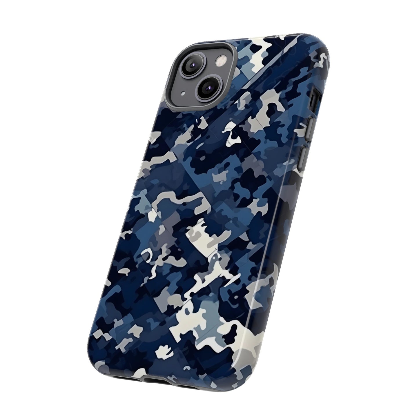 Blue Camo Inspired Tough Phone Cases