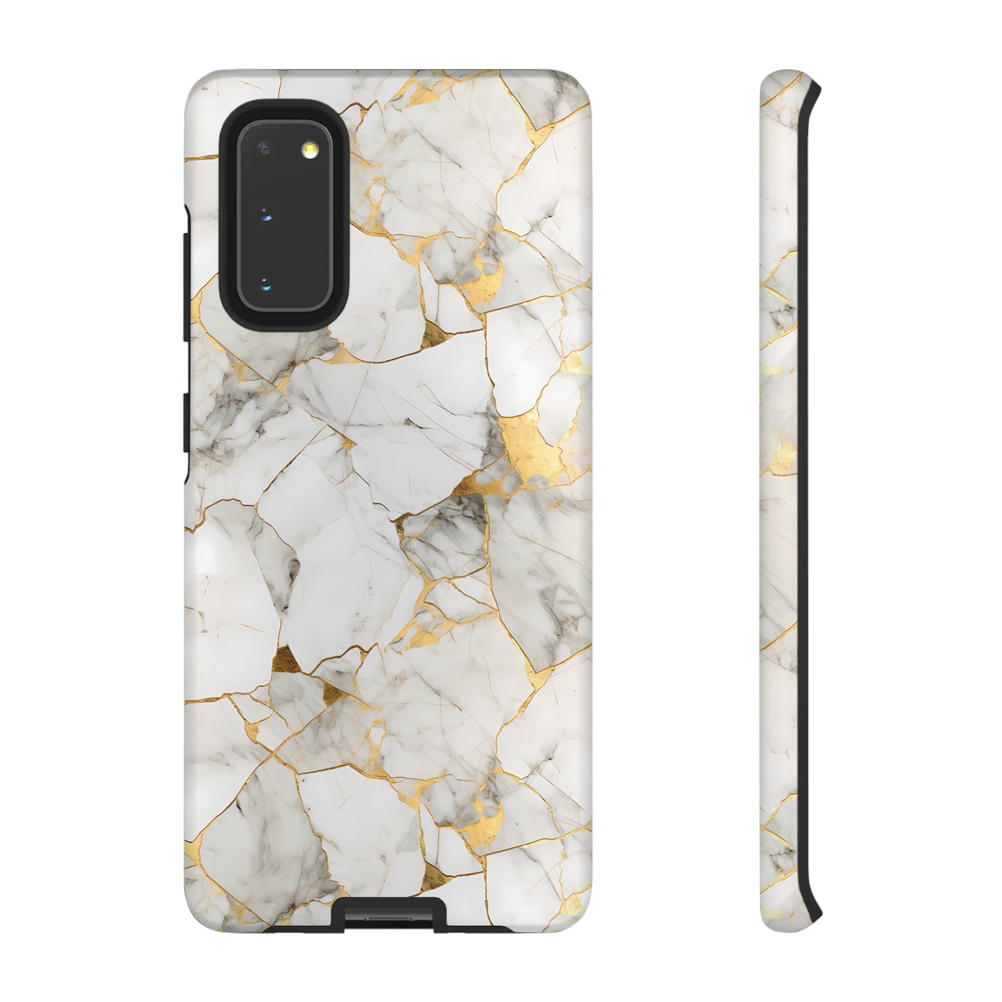 Gold & White Marble Tough Phone Cases