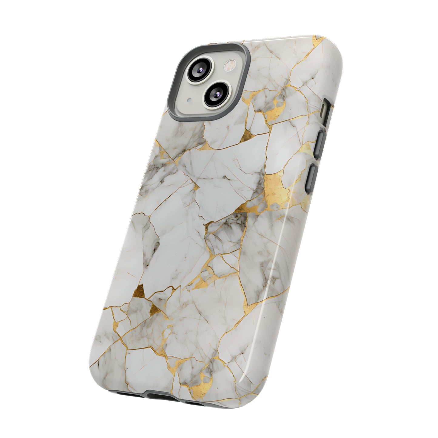 Gold & White Marble Tough Phone Cases