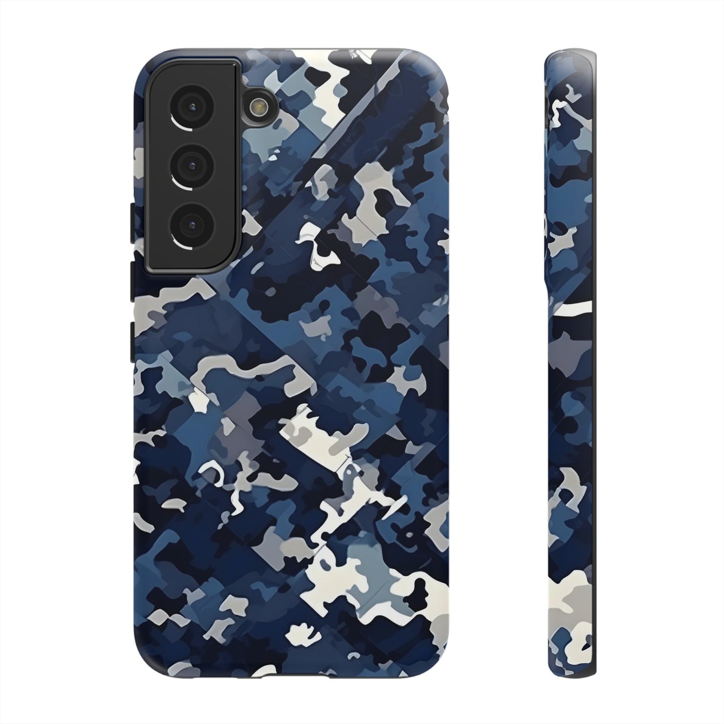 Blue Camo Inspired Tough Phone Cases