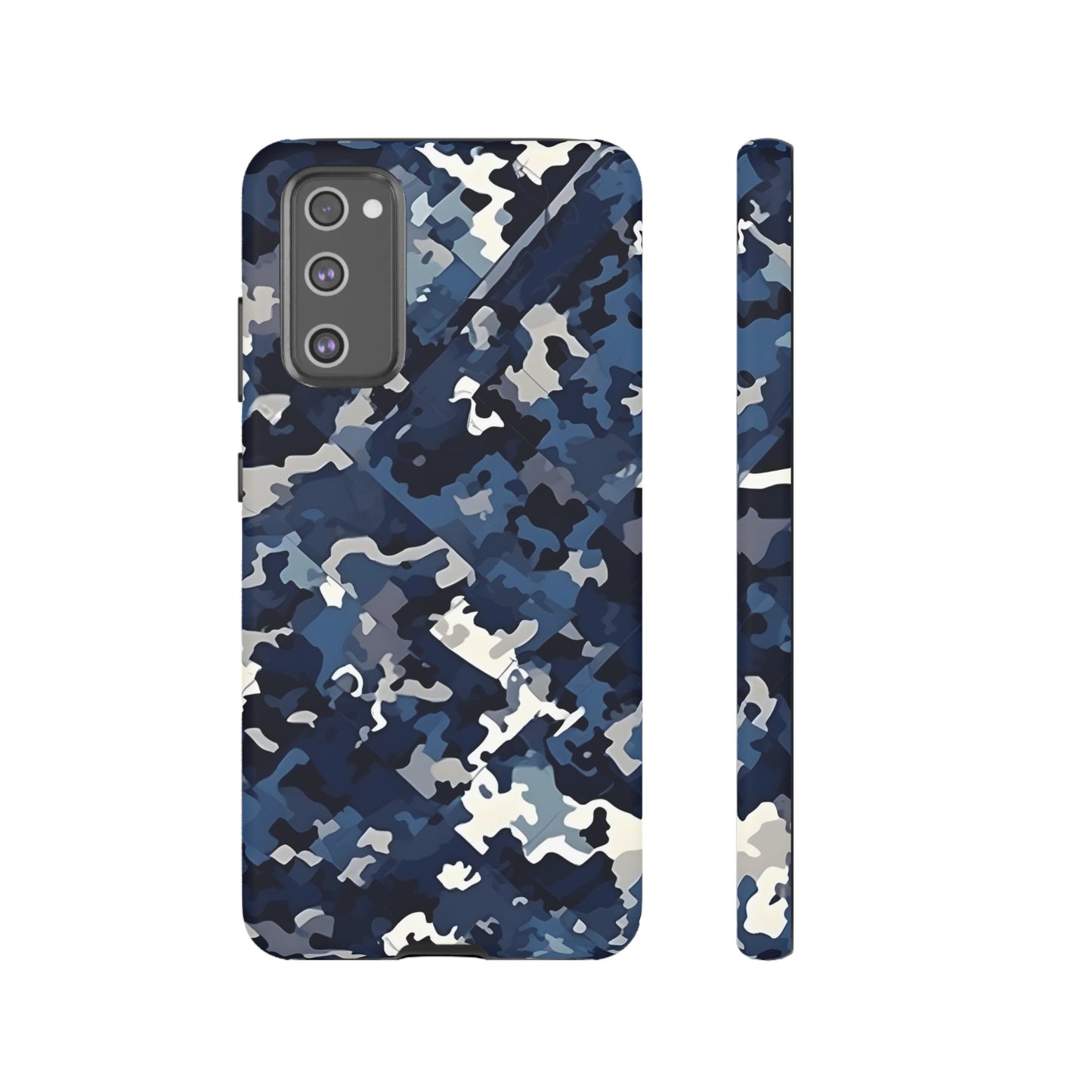Blue Camo Inspired Tough Phone Cases